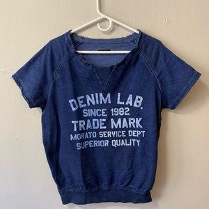 Anthony Morato graphic distressed chopped crewneck